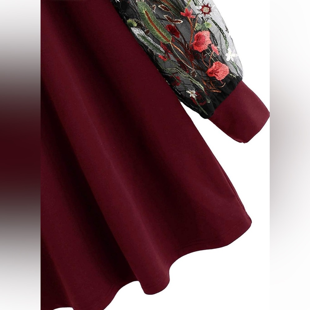 Embroidered Puff Sleeve Tunic Dress - Picture 4 of 7